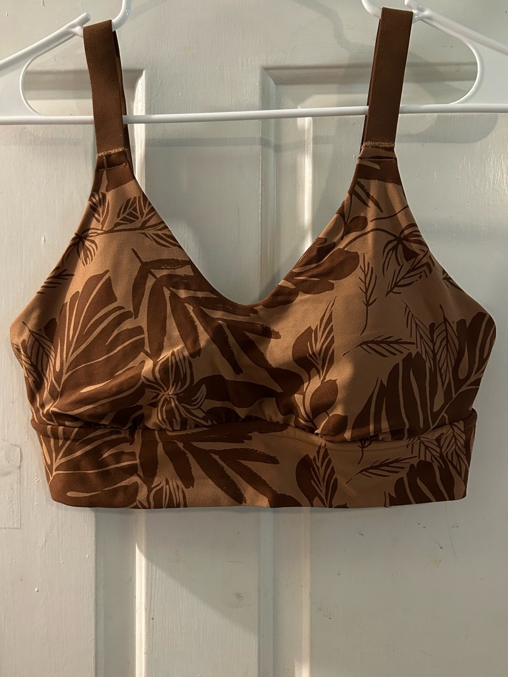 aerie Brown Tropical-Print Swim Bralette